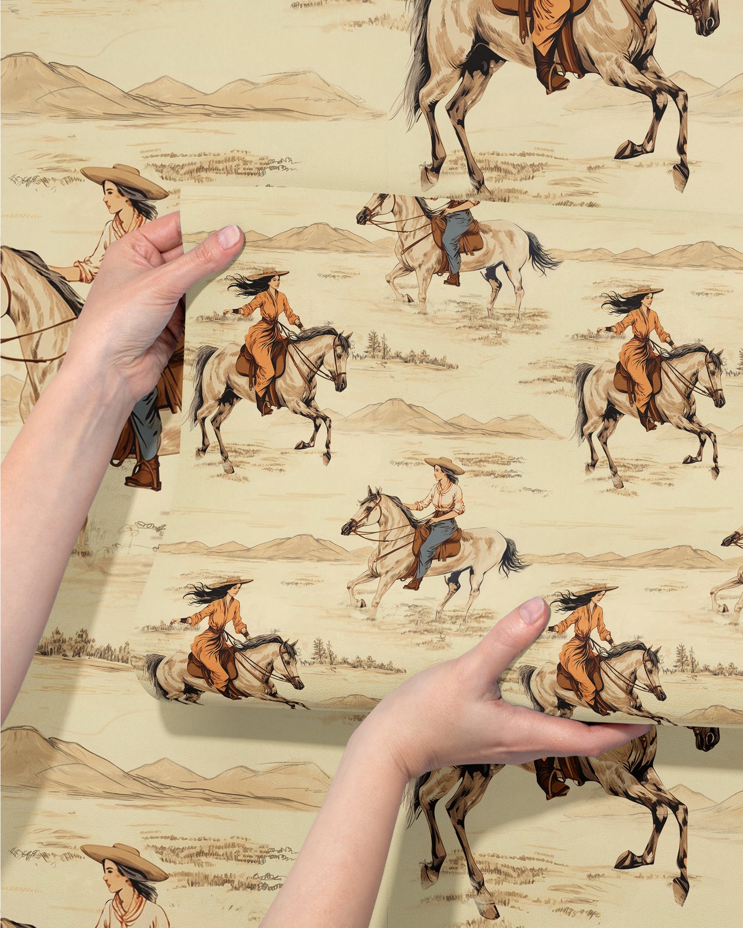 Cowgirl Wallpaper, in Vintage | Peel & Stick