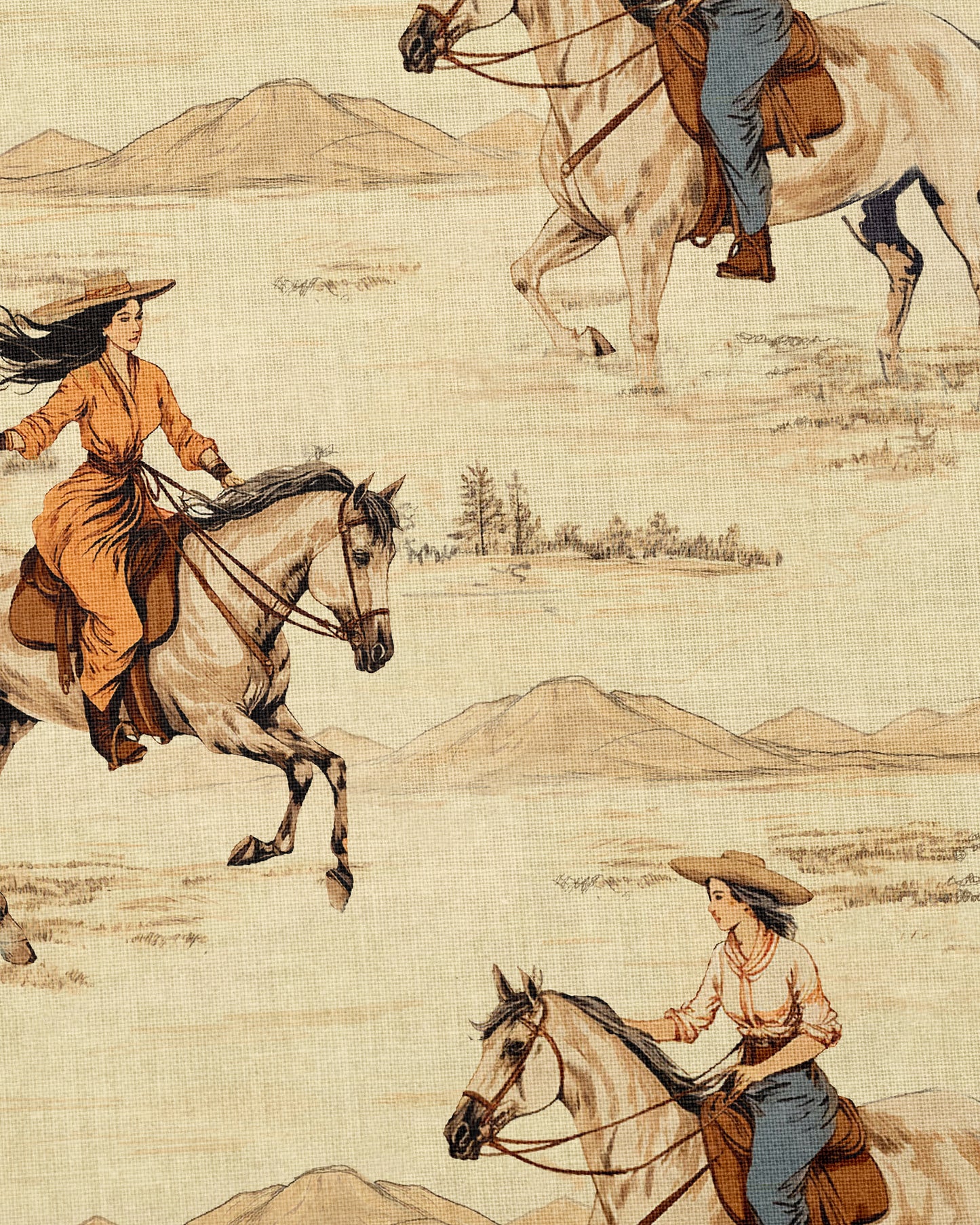 Cowgirl Fabric, in Sepia