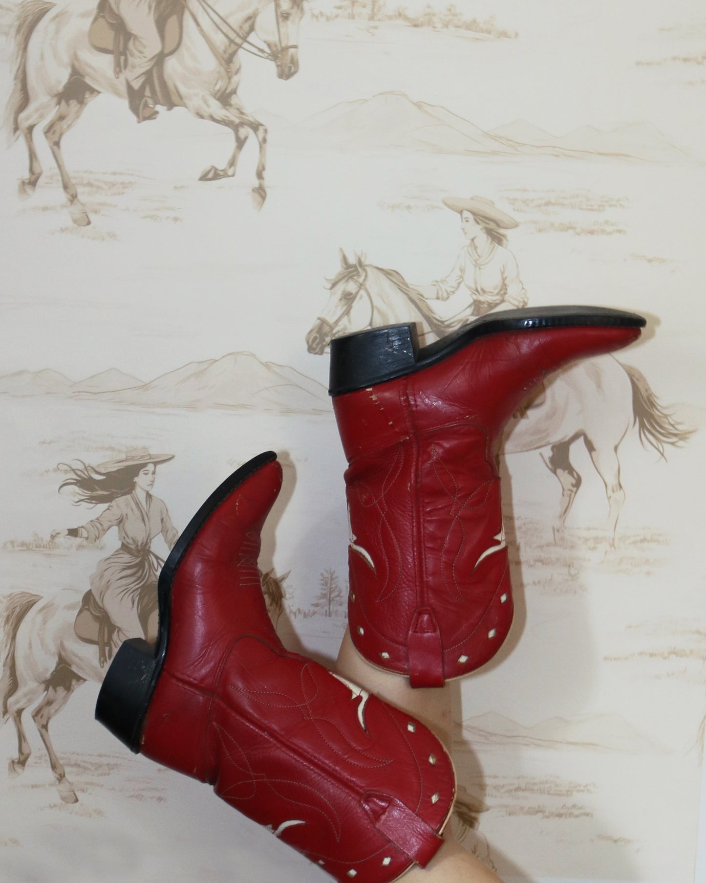 Cowgirl Wallpaper, in Sepia | Peel & Stick