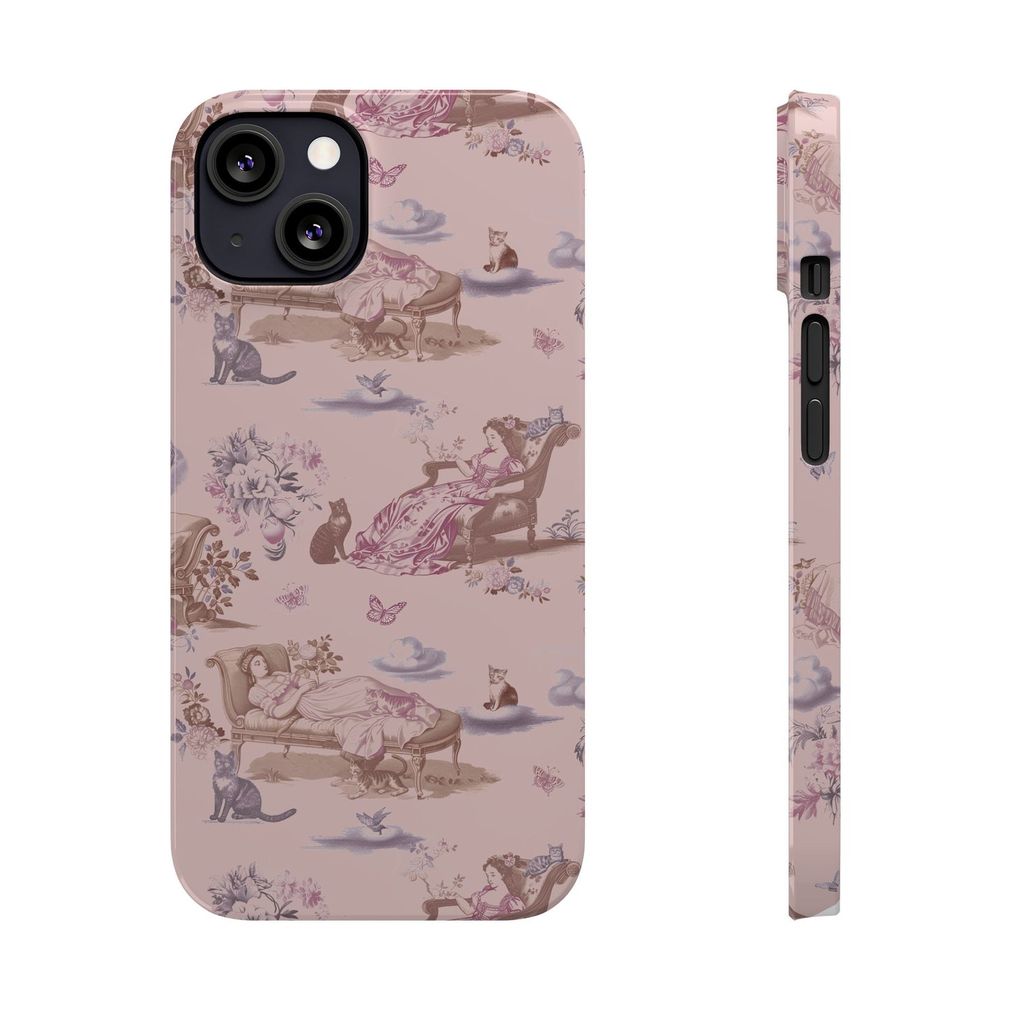 Cat Nap Phone Case, in Peony