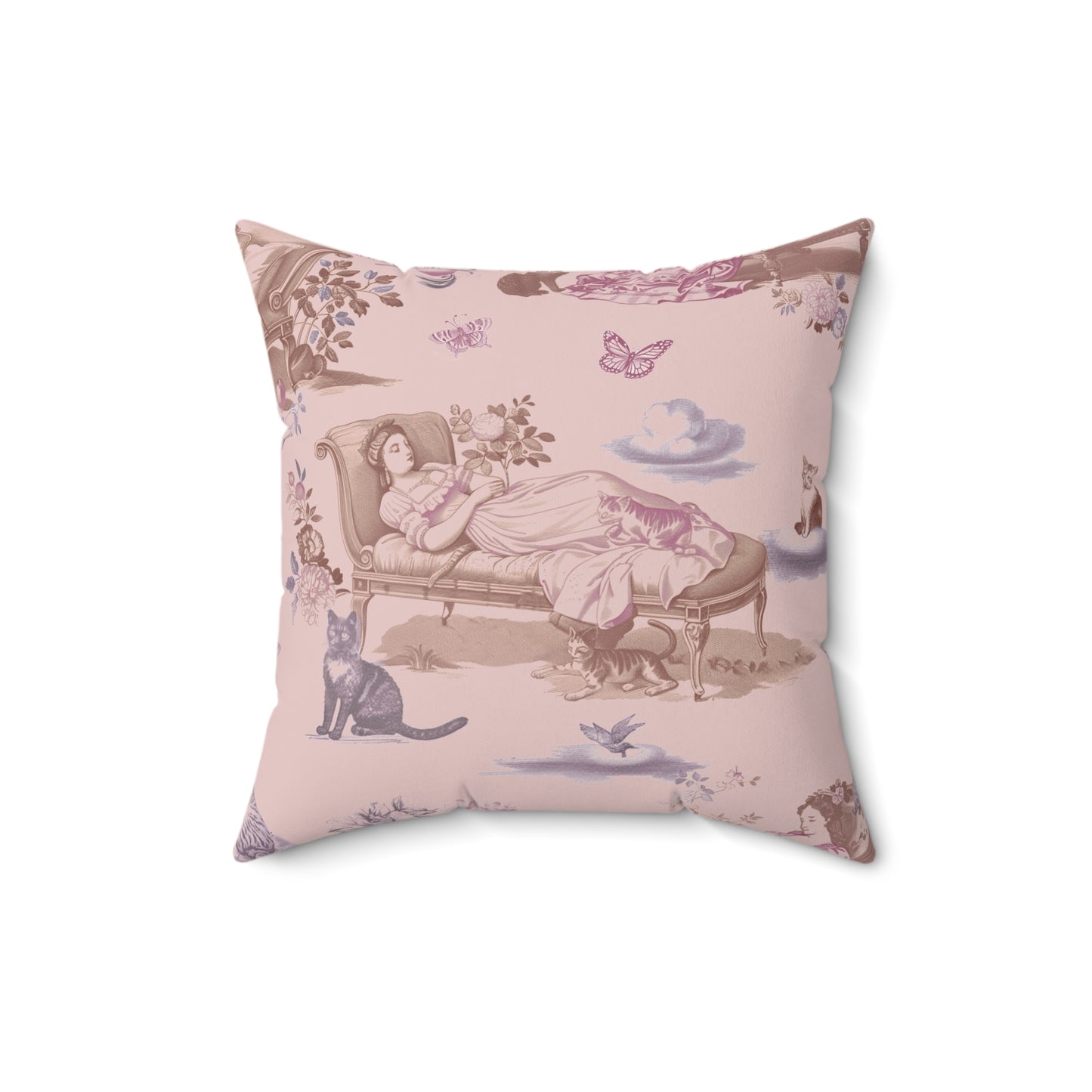 Cat Nap Pillow in Peony