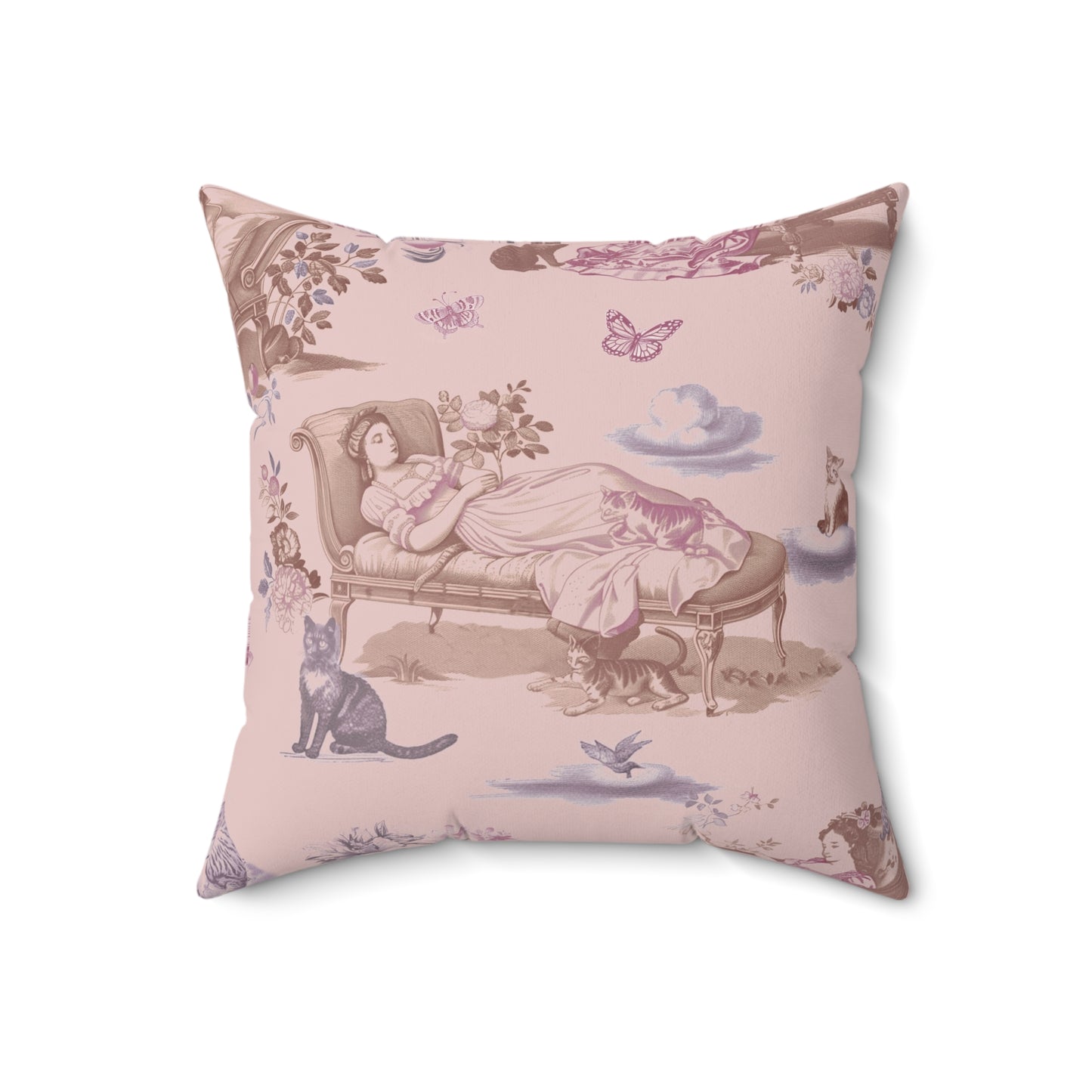 Cat Nap Pillow in Peony