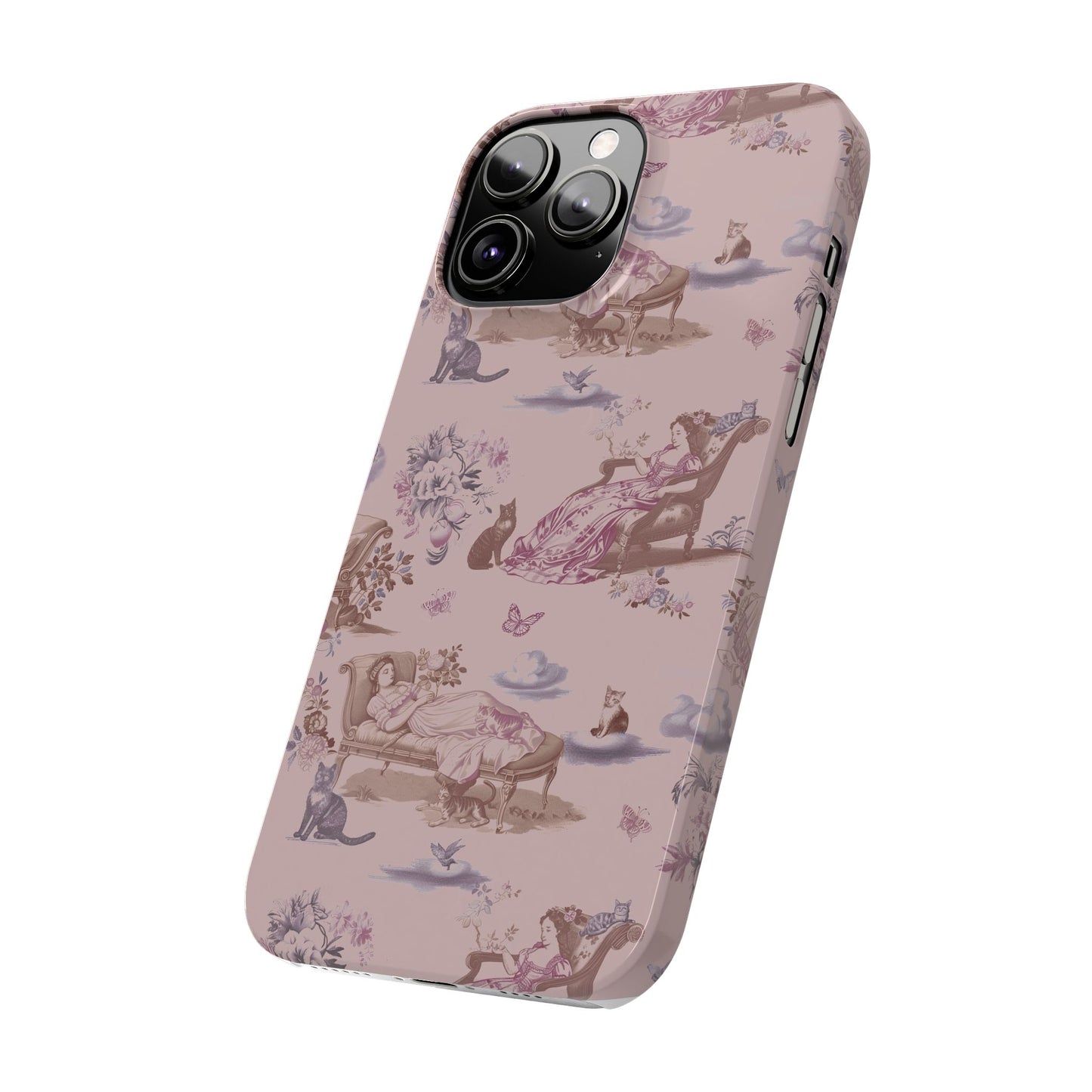 Cat Nap Phone Case, in Peony