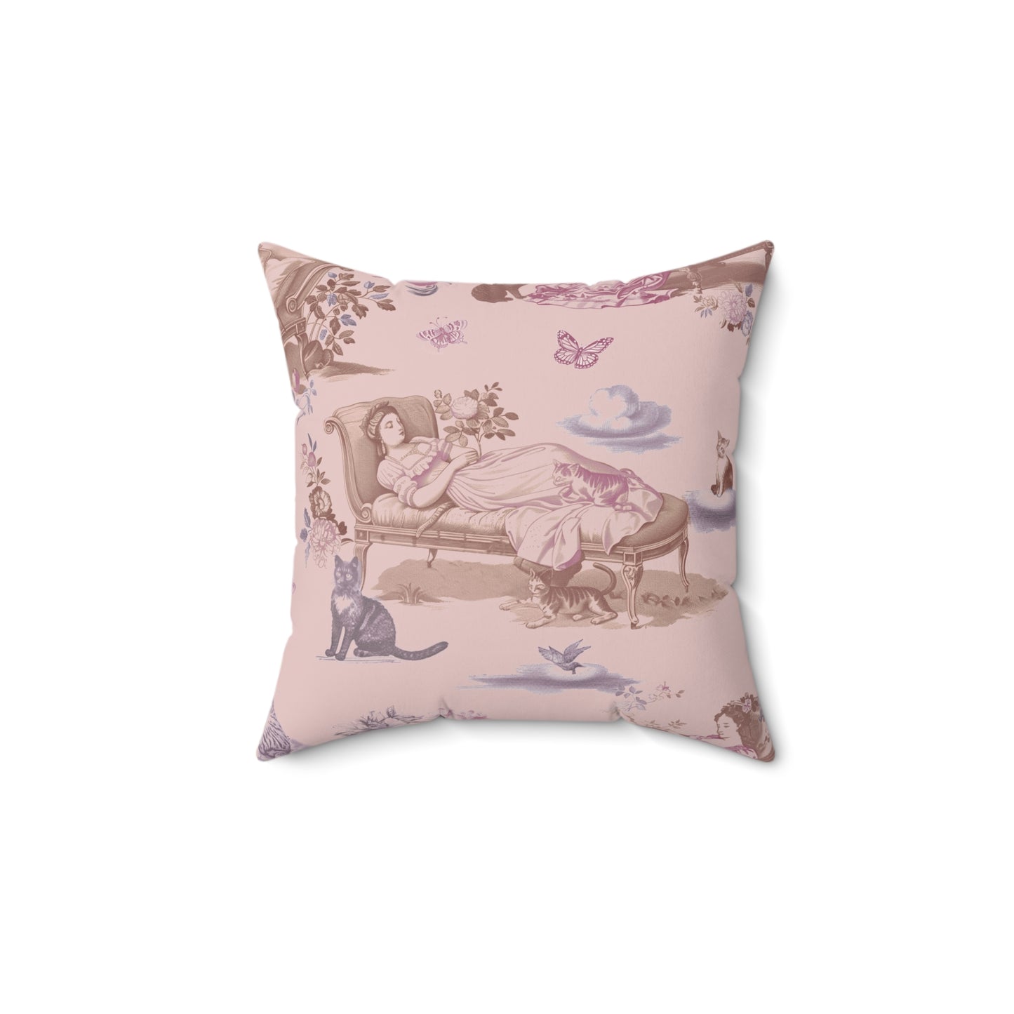 Cat Nap Pillow in Peony