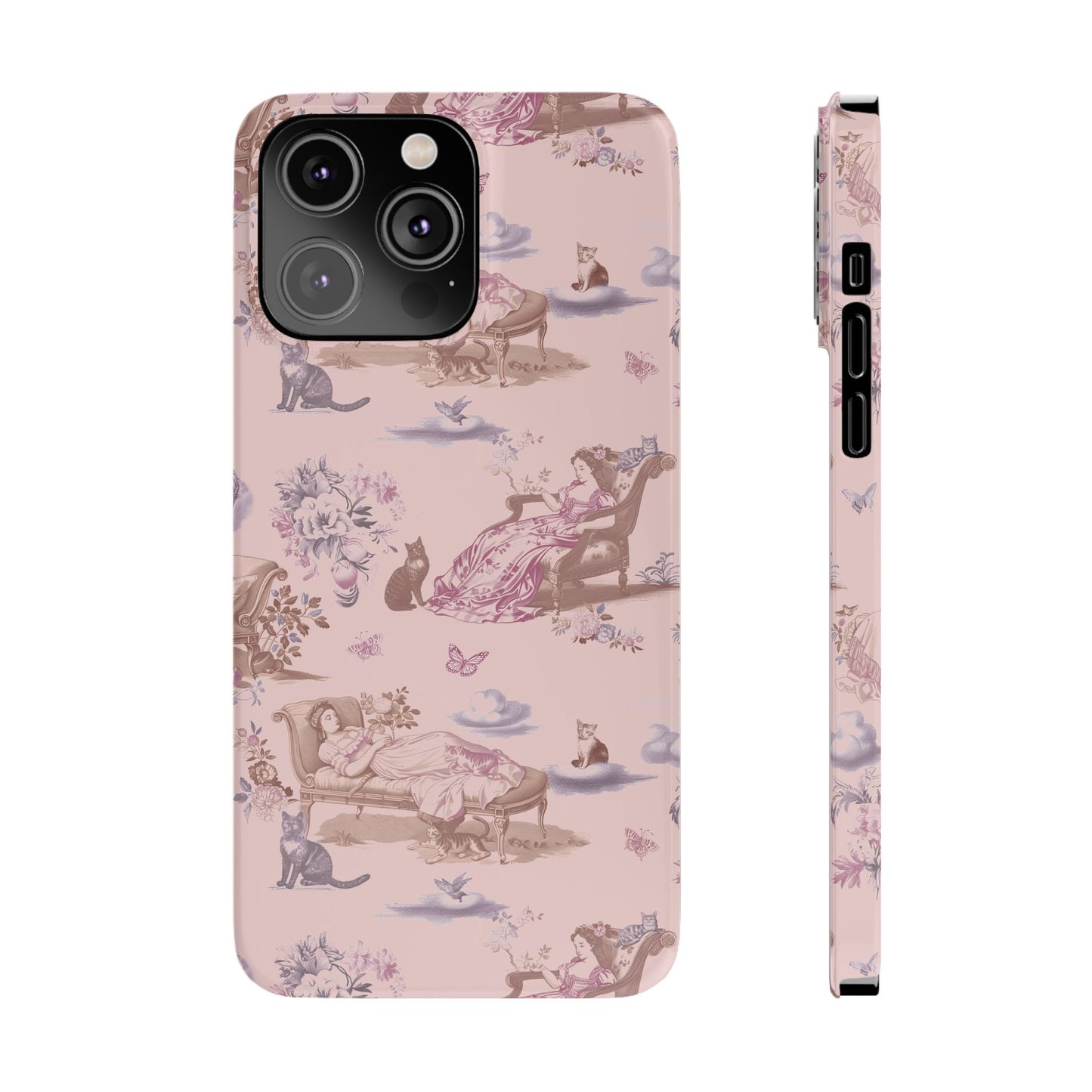 Cat Nap Phone Case, in Peony