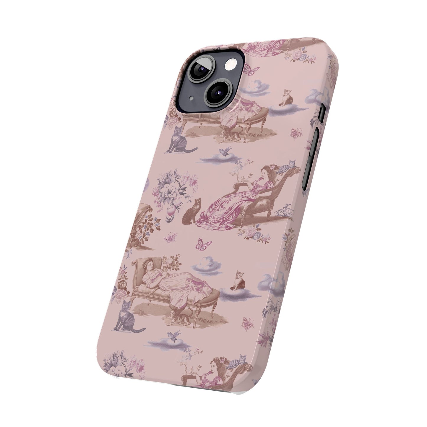 Cat Nap Phone Case, in Peony