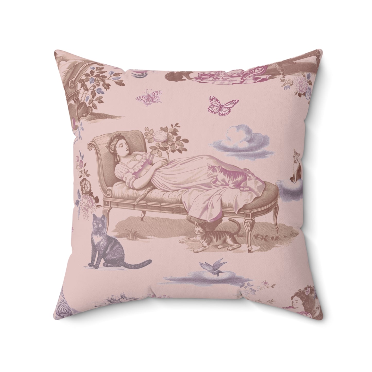 Cat Nap Pillow in Peony