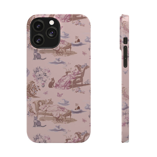 Cat Nap Phone Case, in Peony