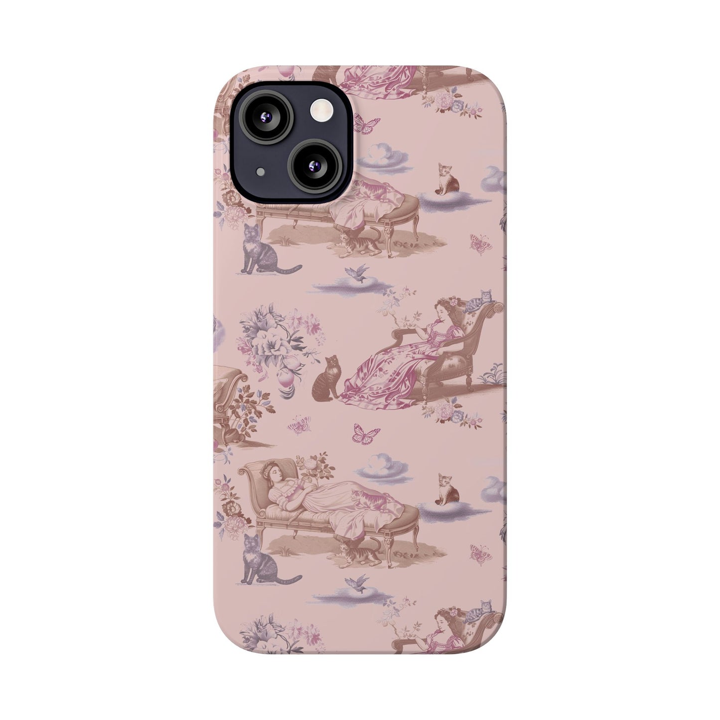 Cat Nap Phone Case, in Peony