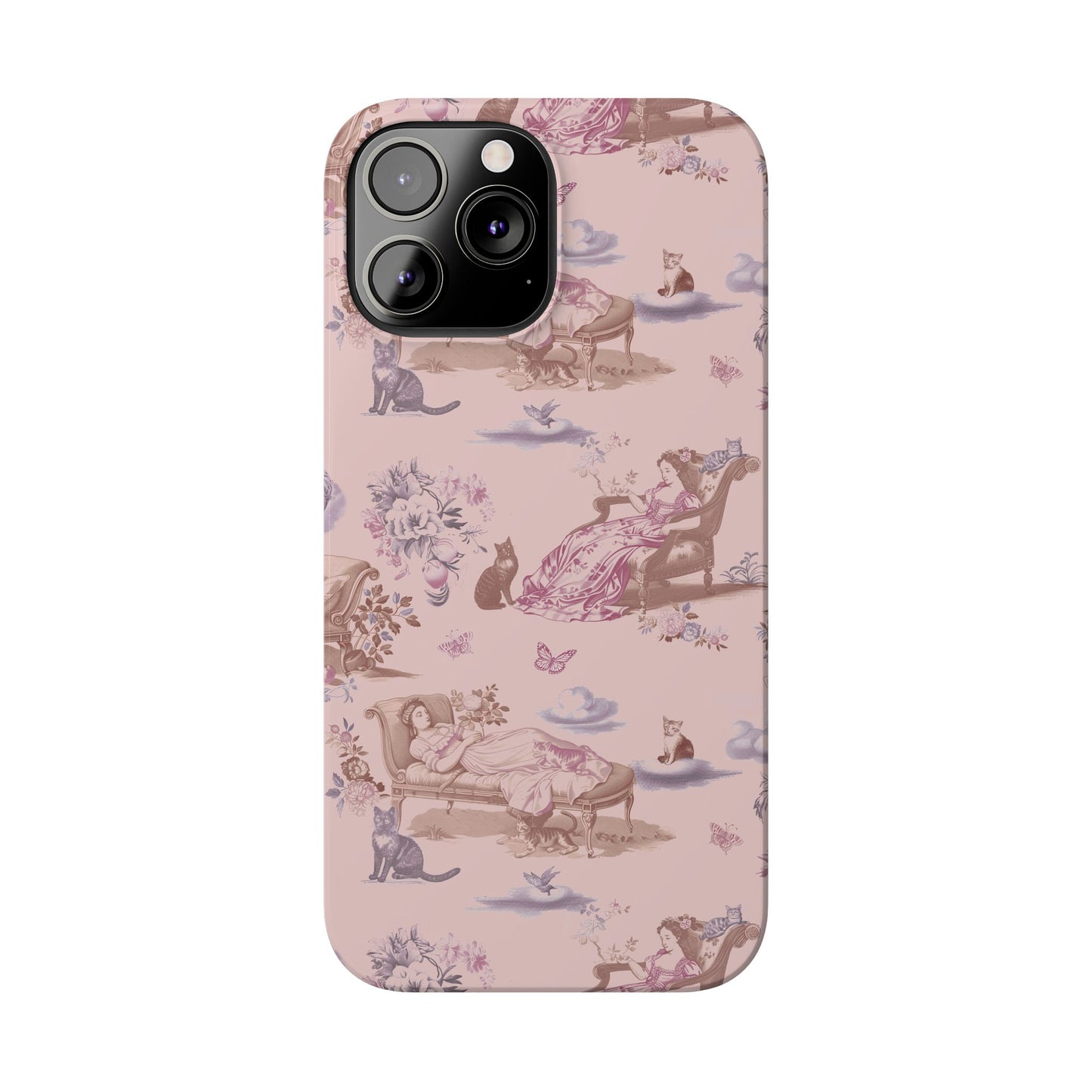 Cat Nap Phone Case, in Peony