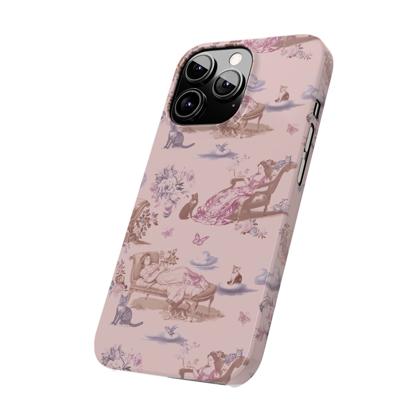 Cat Nap Phone Case, in Peony