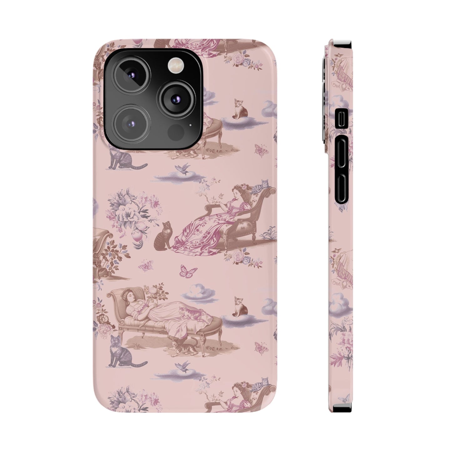 Cat Nap Phone Case, in Peony