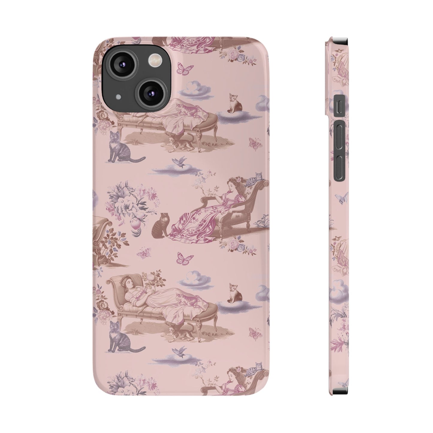 Cat Nap Phone Case, in Peony