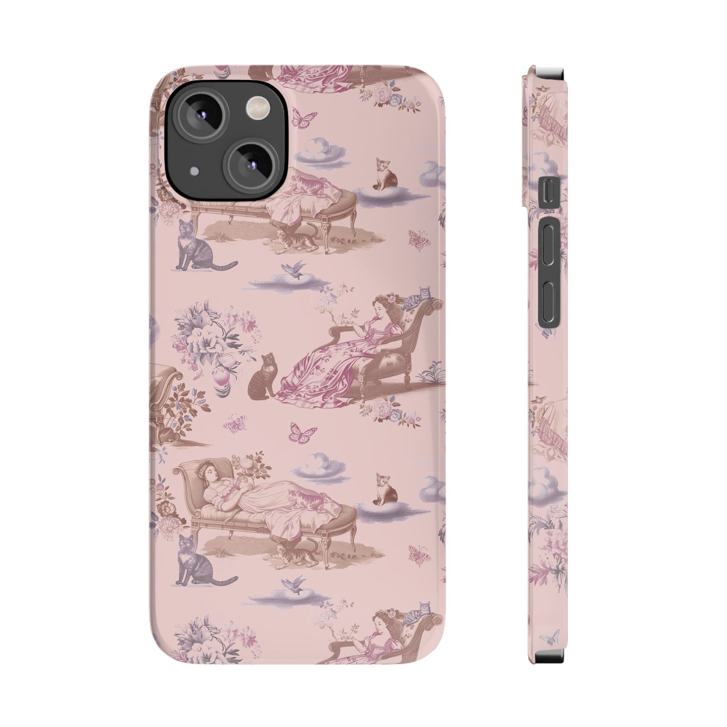 Cat Nap Phone Case, in Peony