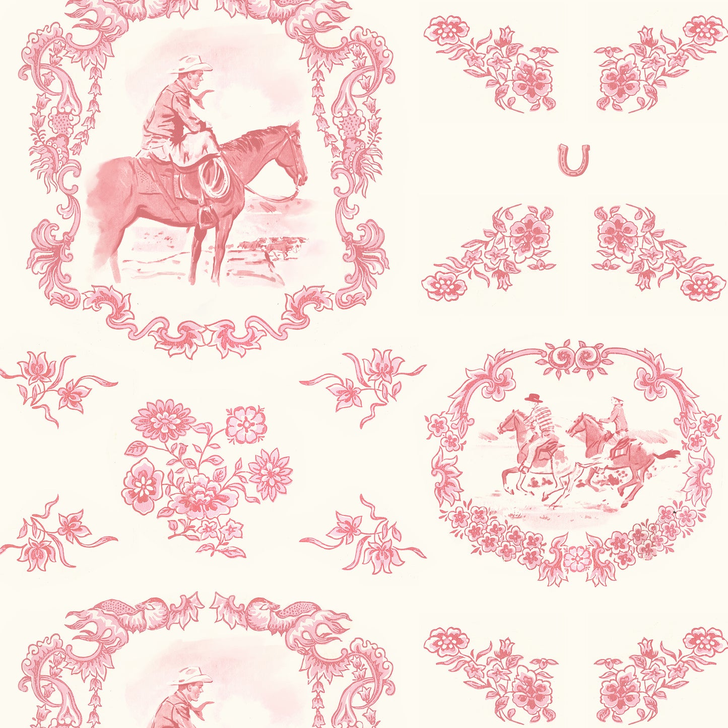 Cowboy Wallpaper, in Rose | Peel & Stick