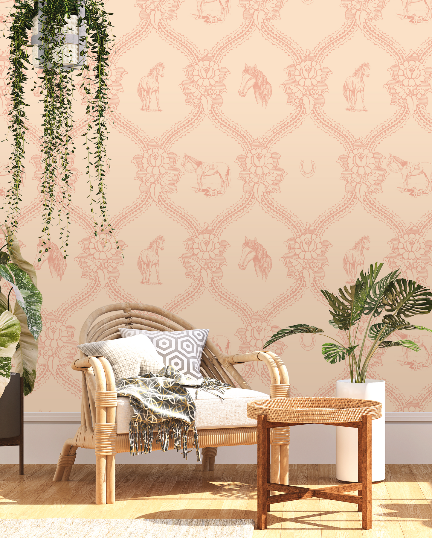 Horsegirl Wallpaper, in Georgia Peach | Peel & Stick