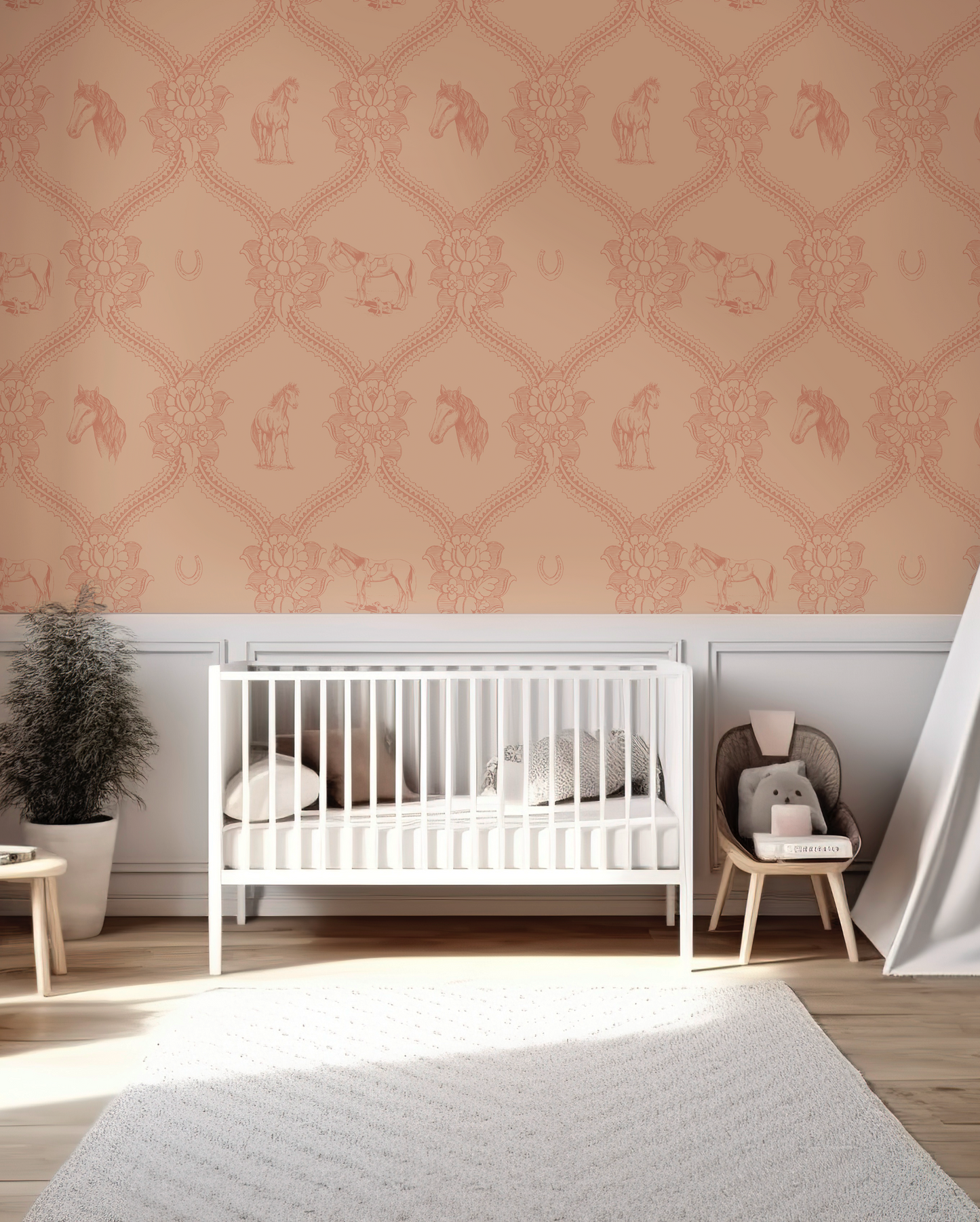 Horsegirl Wallpaper, in Georgia Peach | Peel & Stick